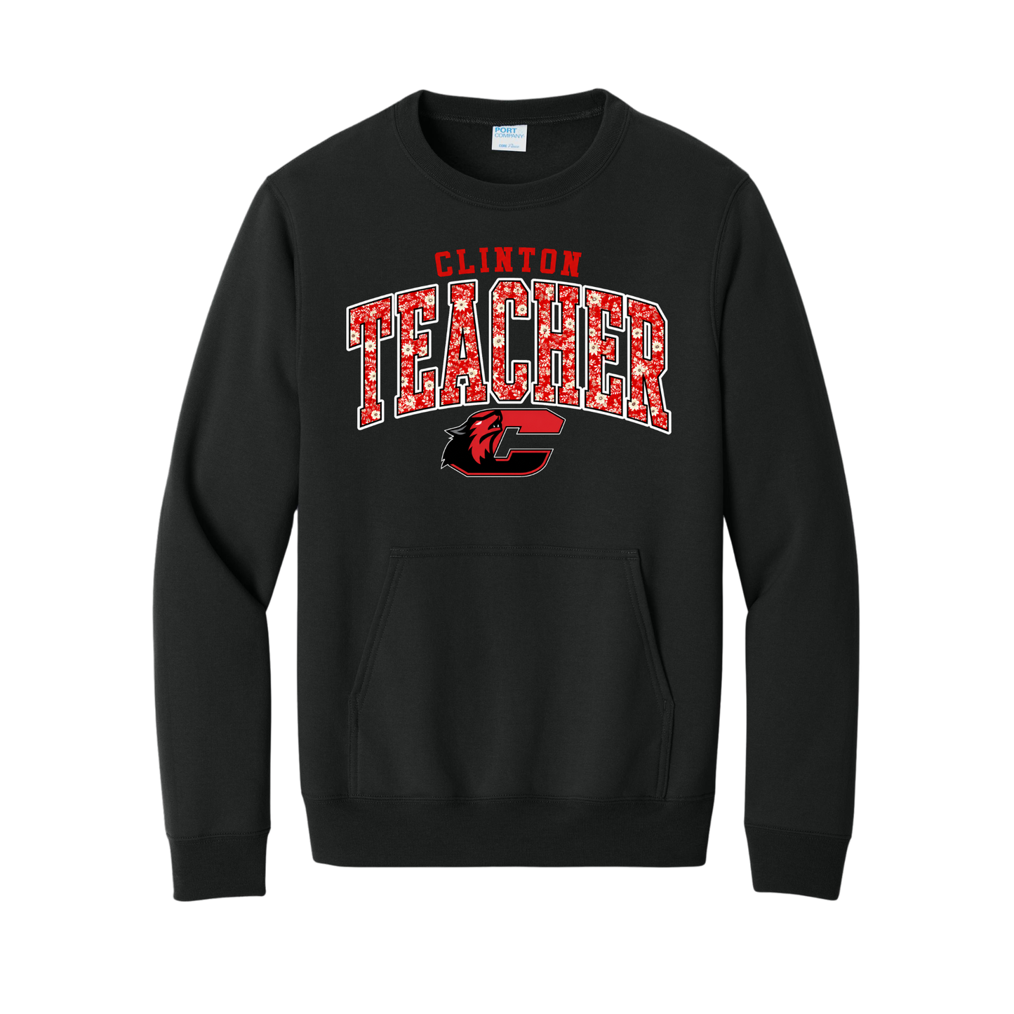Clinton Teacher Pocket Crewneck Sweatshirt