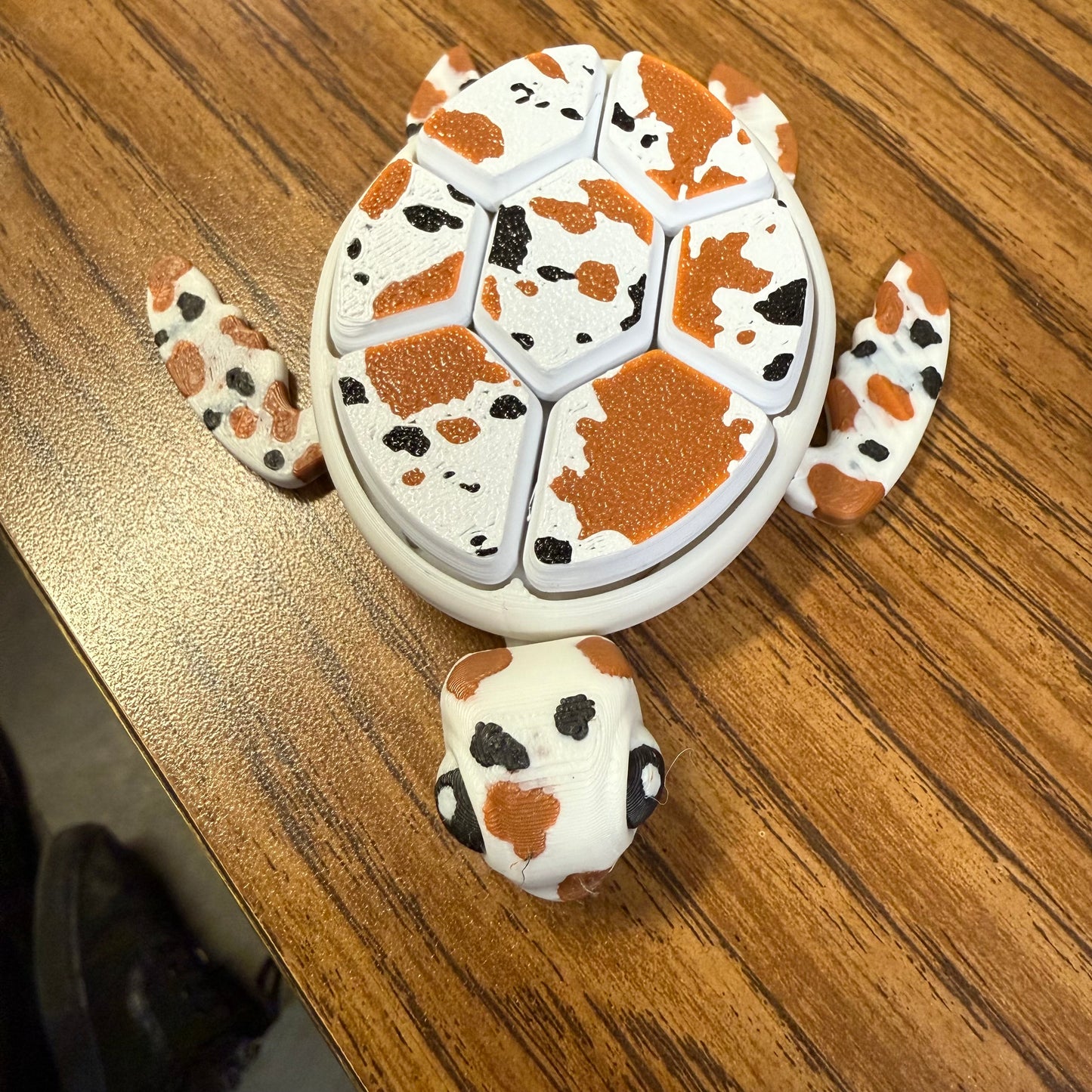 Cowhide Turtle 3D Print Click Fidget