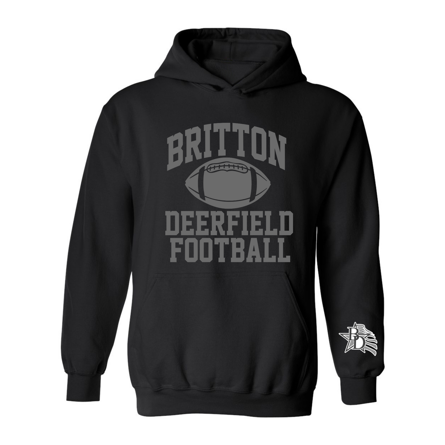 Britton Deerfield Football Dark Mode Hoodie of the Day w/Free T-Shirt