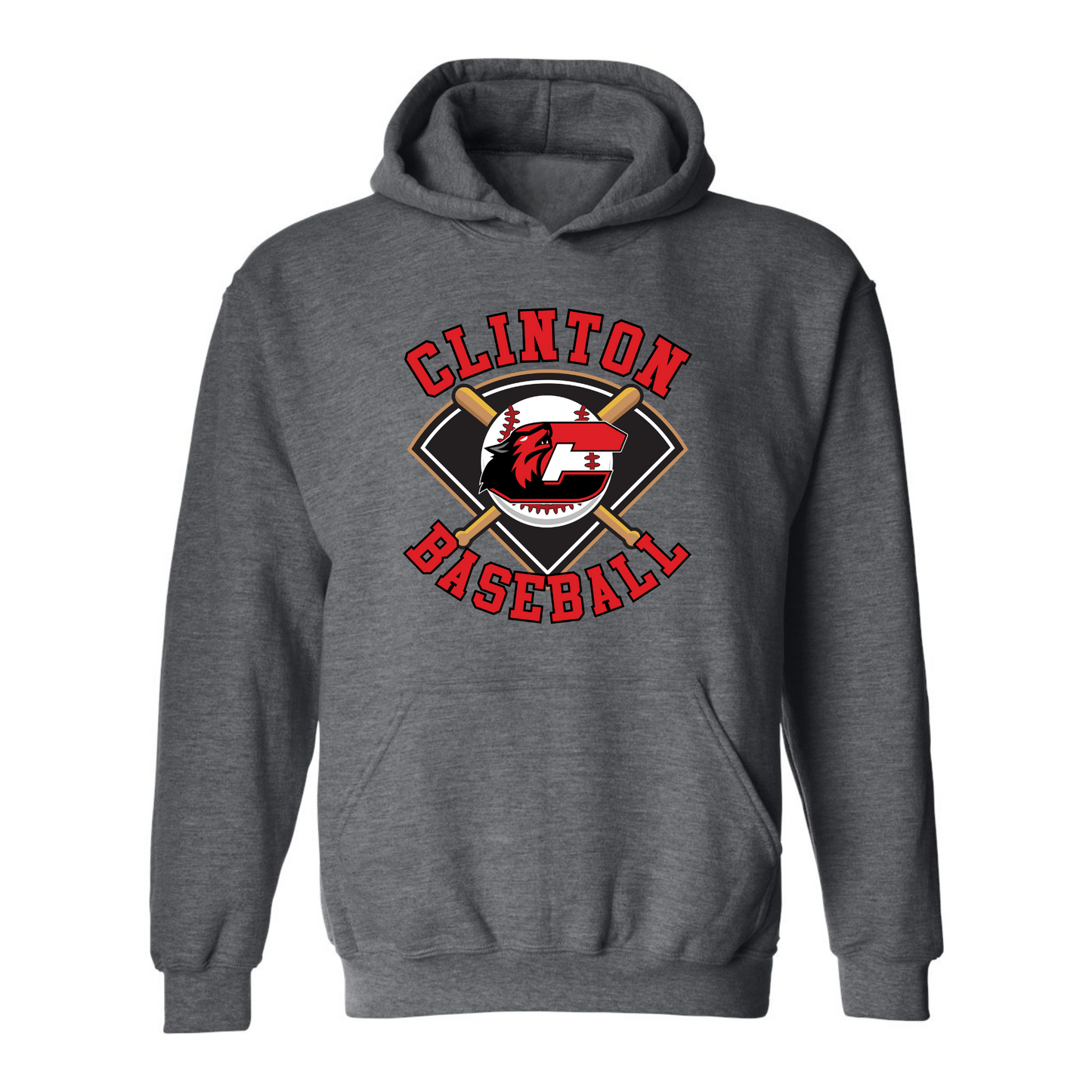 Clinton Redwolves Baseball Hoodie