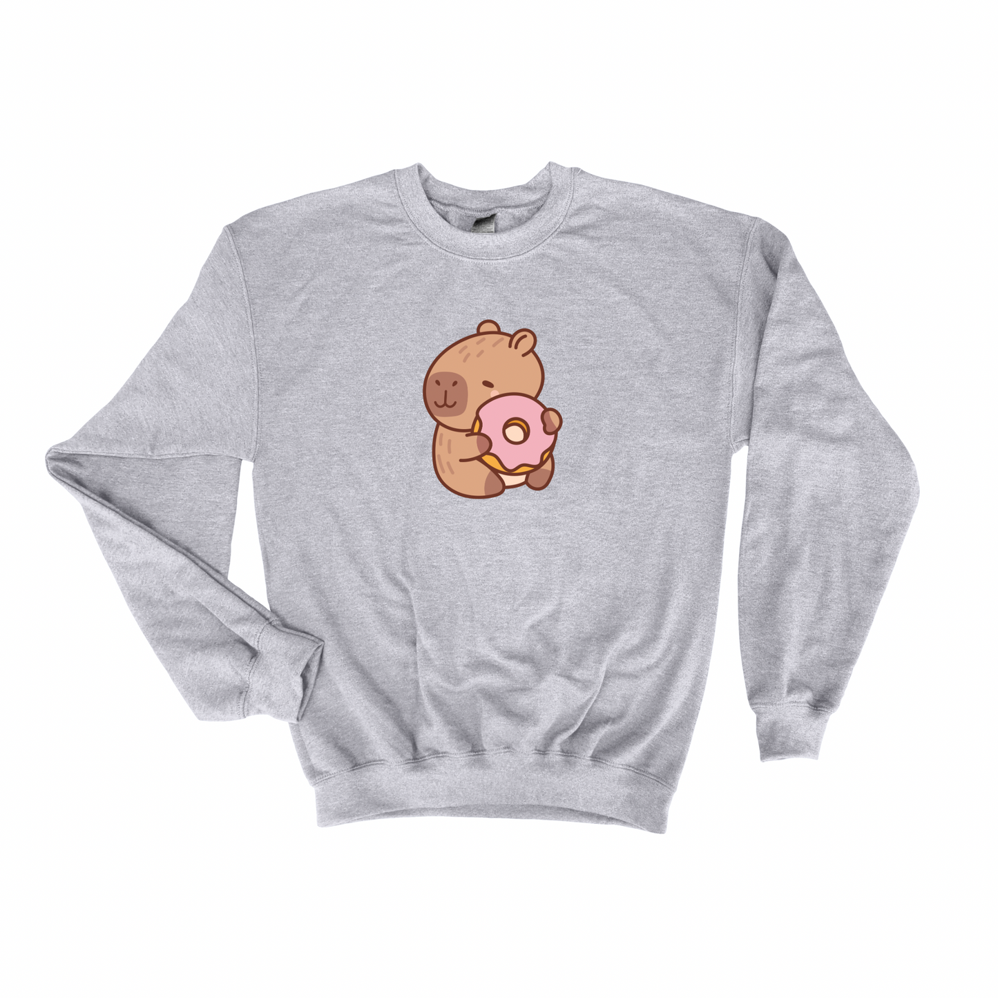 Cute Capybara Donut Embroidered Sweatshirt