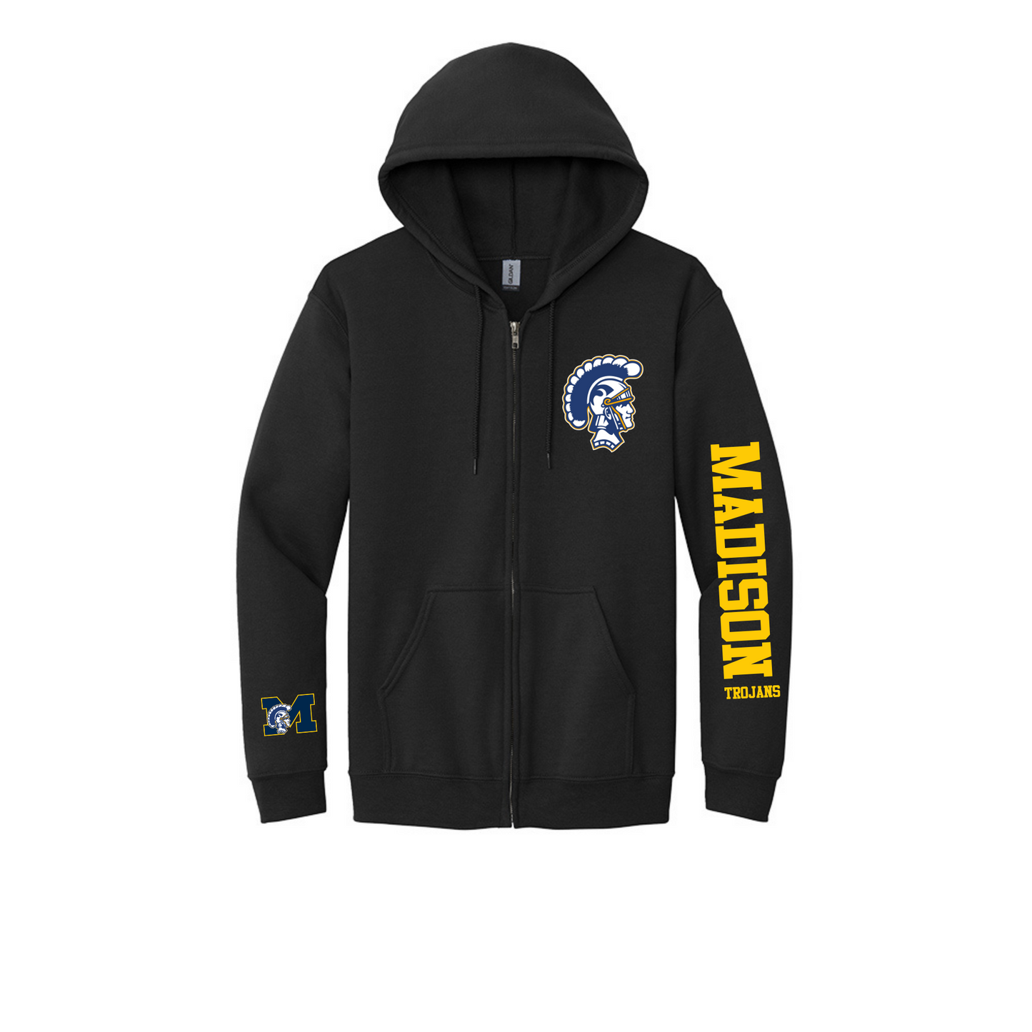 Black Madison Deluxe Zip Up Hoodie
