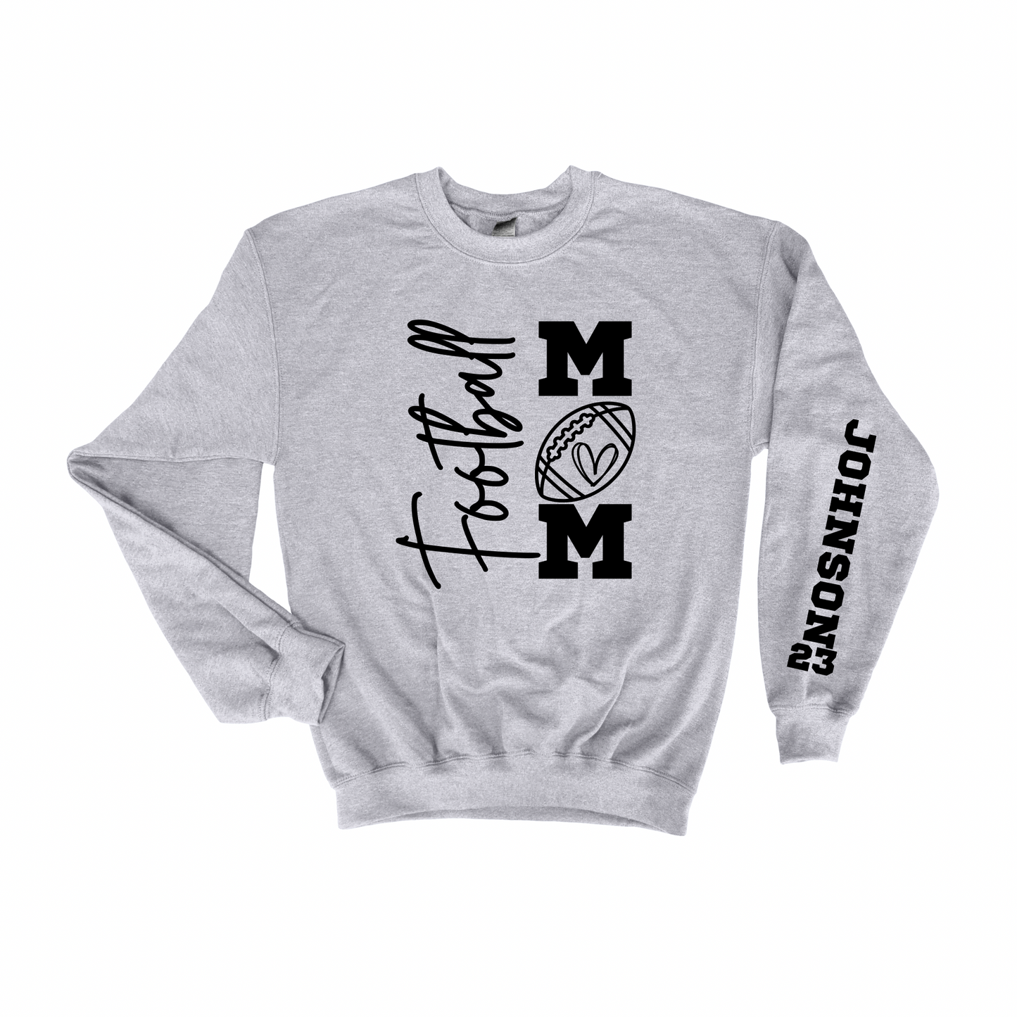 Football Mom Crewneck Grey with Custom Name