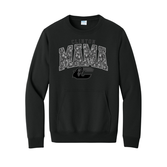 Dark Mode Clinton Mama Pocket Crewneck Sweatshirt