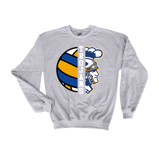 Madison Trojans Volleyball Split Logo Crewneck