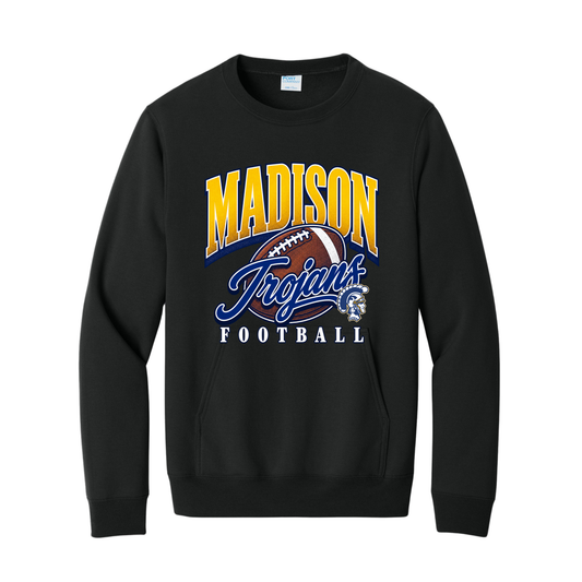 Madison Trojans Retro Football Pocket Crewneck with Oversized print
