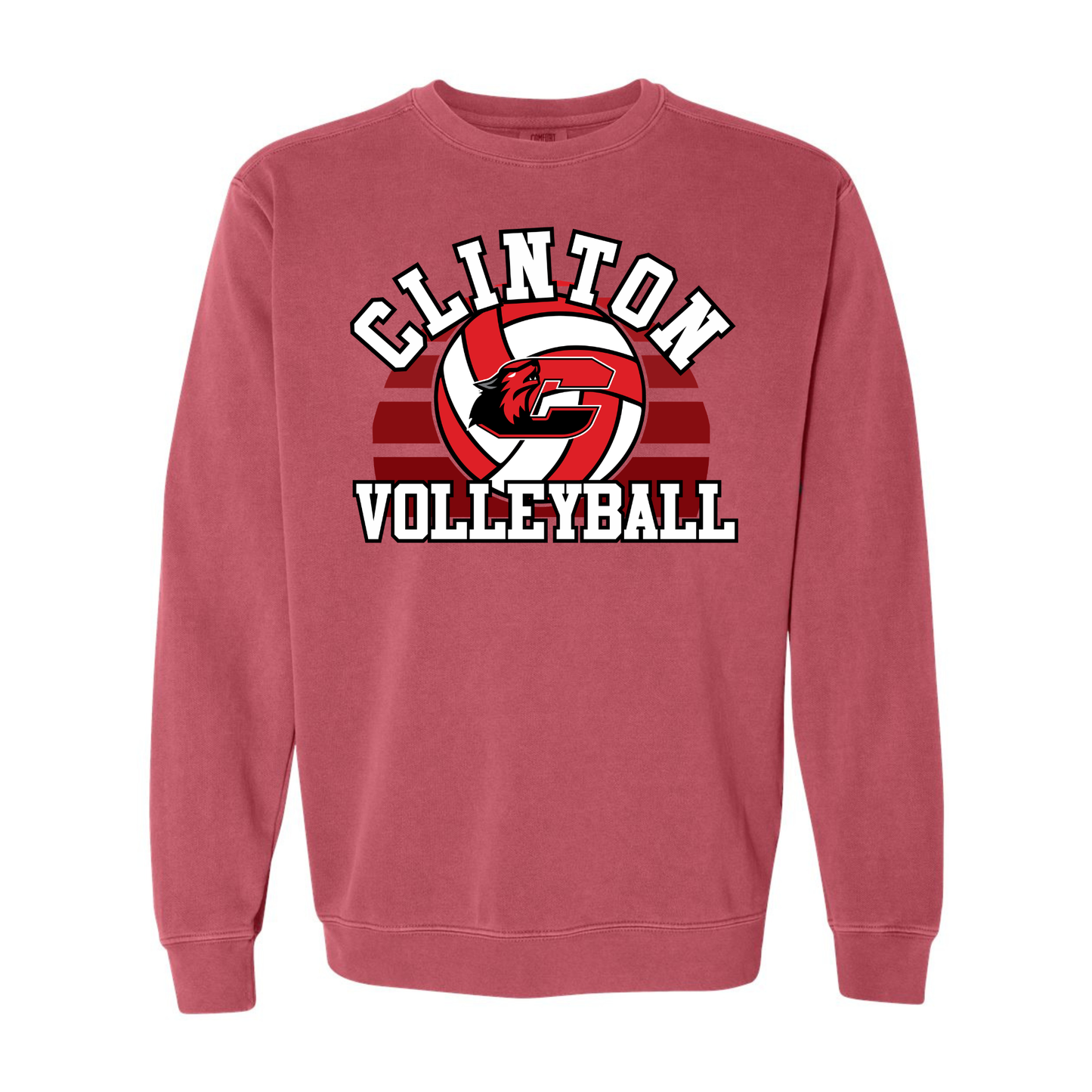 Comfort Colors Clinton Redwolves Volleyball Sweatshirt