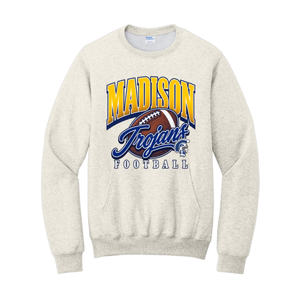Madison Trojans Retro Football Pocket Crewneck with Oversized print