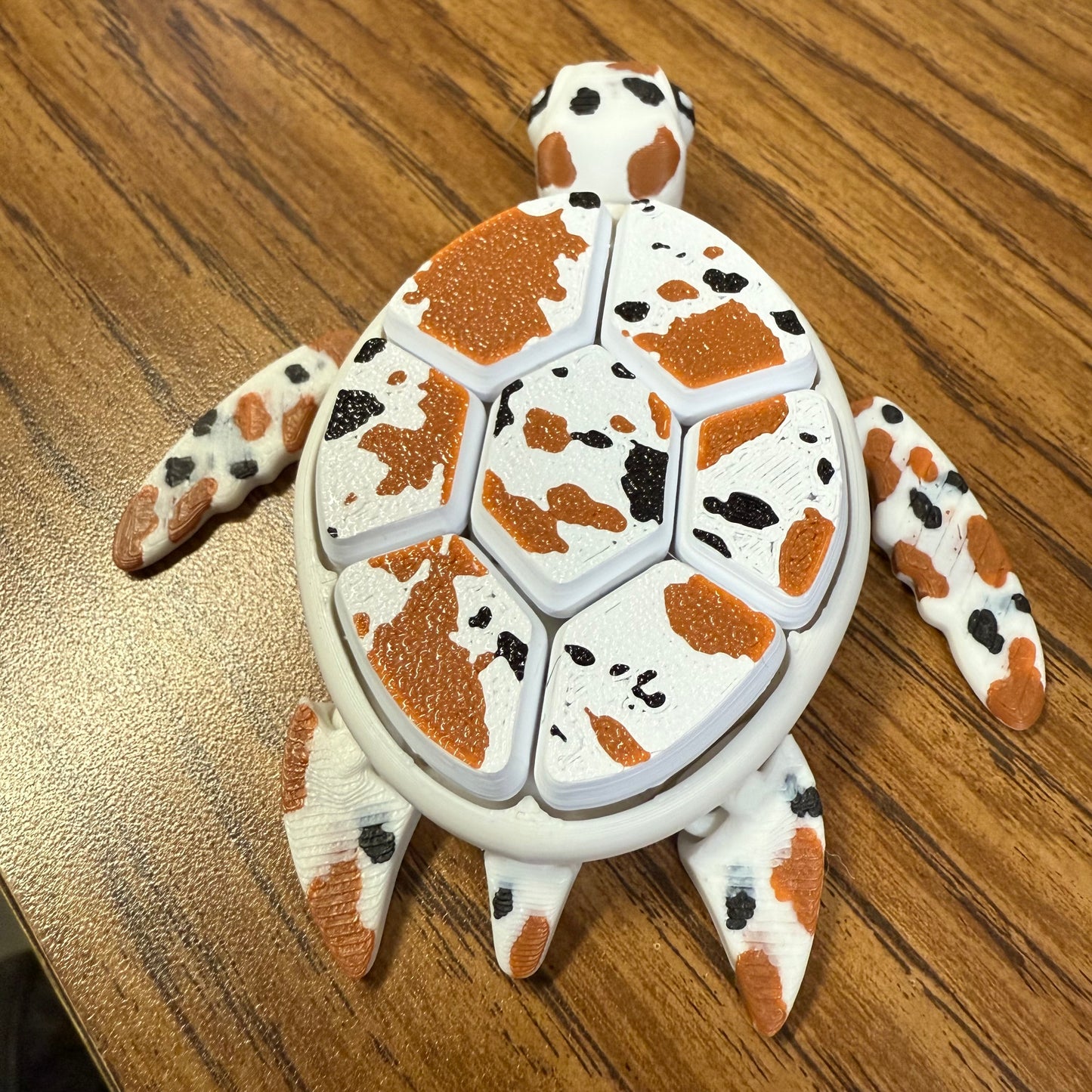 Cowhide Turtle 3D Print Click Fidget