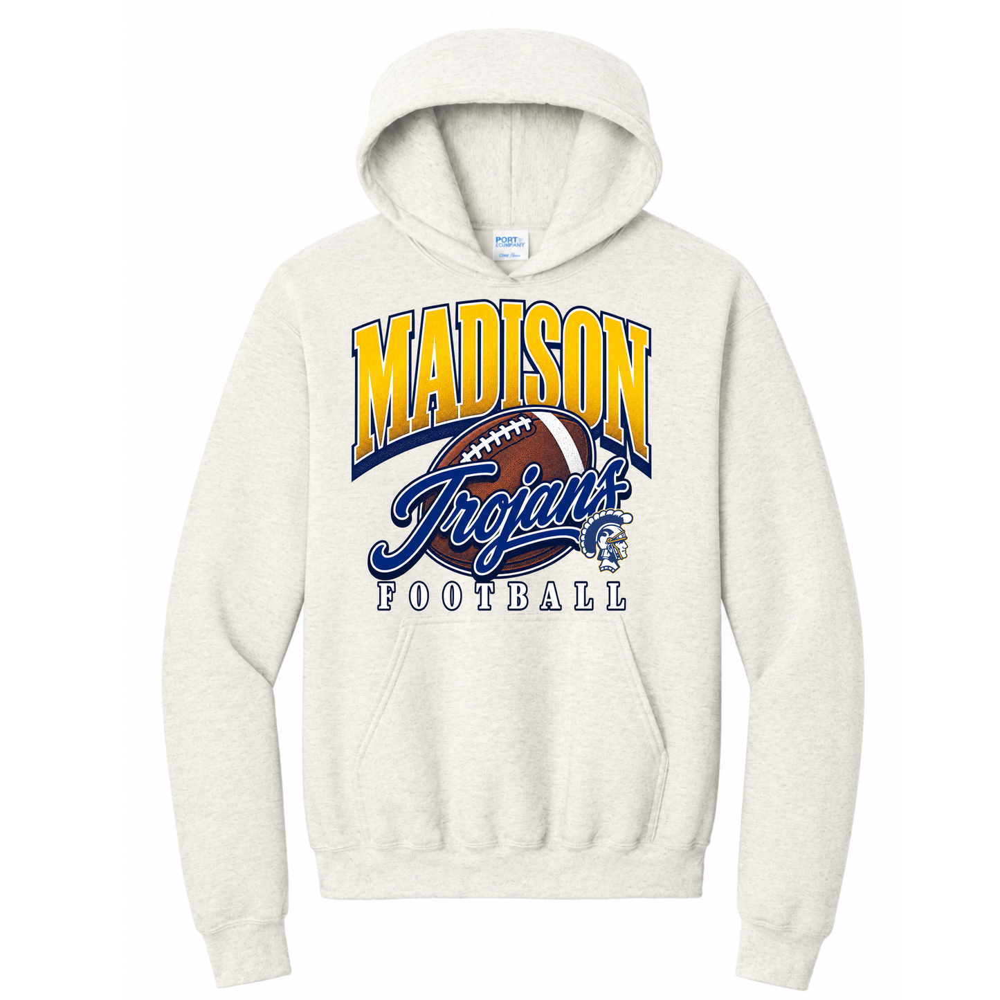 Madison Trojans Retro Football Hoodie with Oversized print