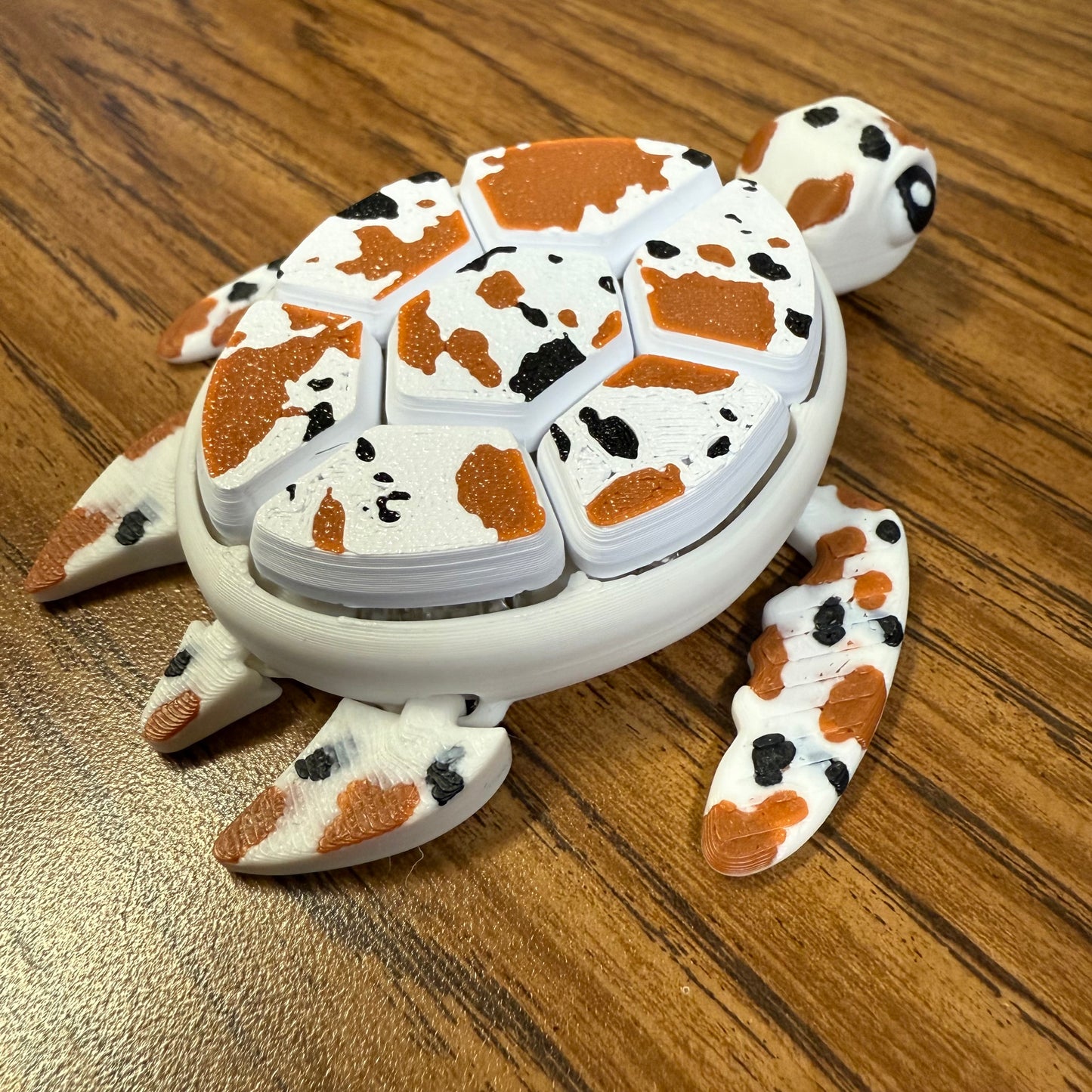 Cowhide Turtle 3D Print Click Fidget