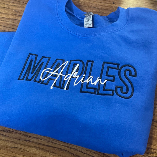 Embroidered School Spirit Sweatshirt