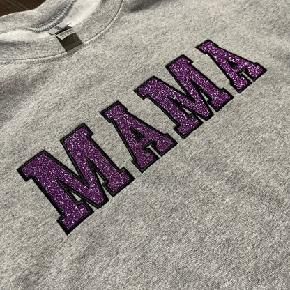 Mama Glitter Embroidered Sweatshirt