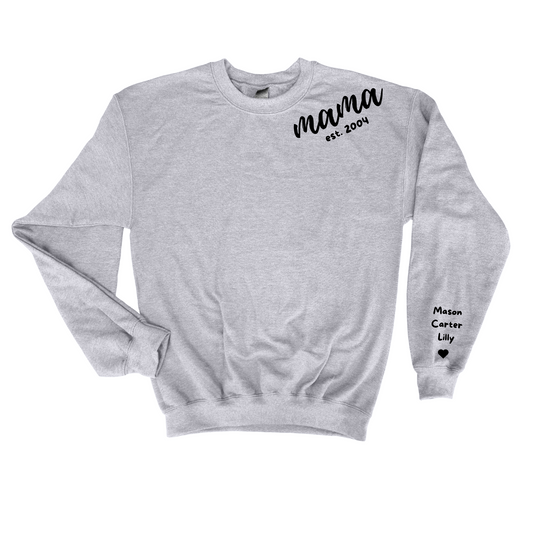 Mama Established Sweatshirt with Children's Names