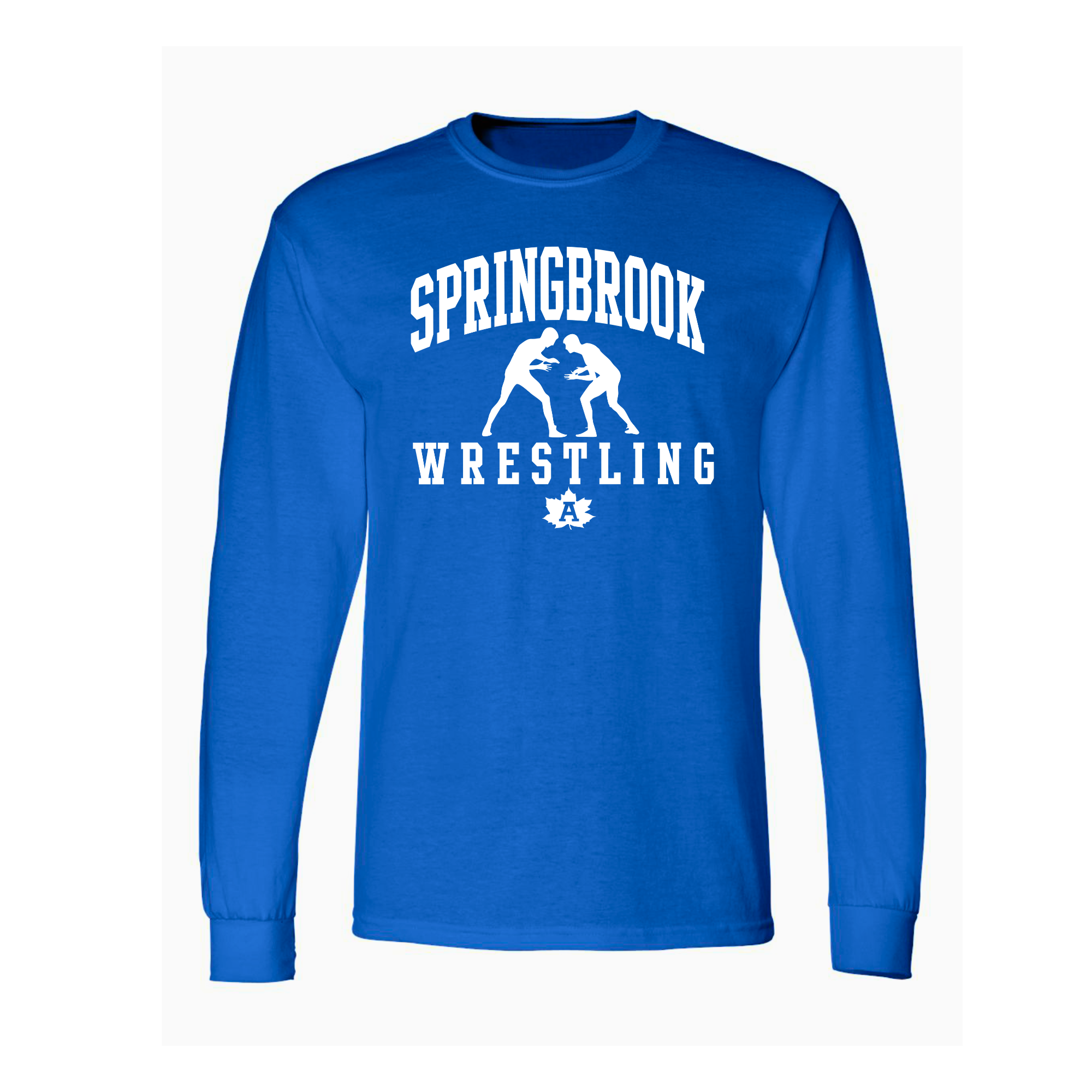 Springbrook Wrestling Long sleeve T-Shirt with Name on the Back ...