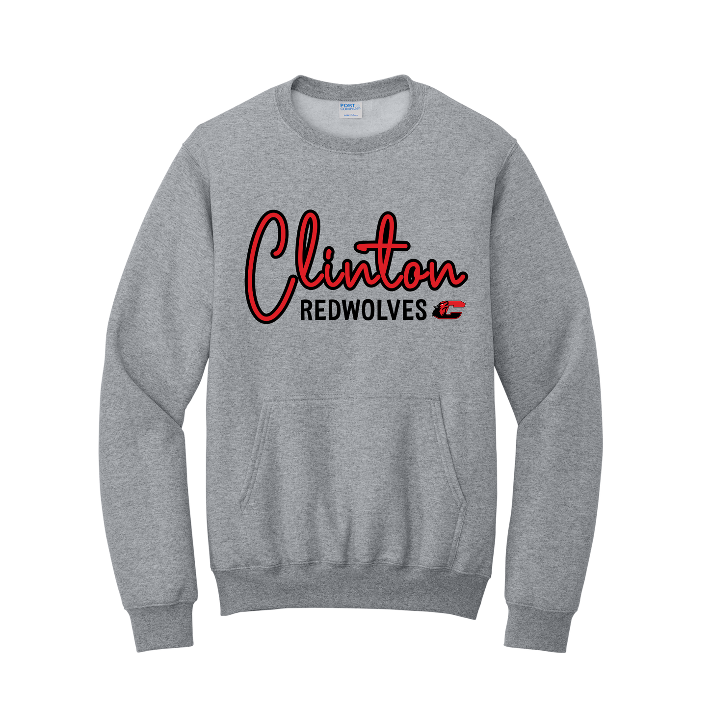 Clinton Redwolves Pocket Crewneck