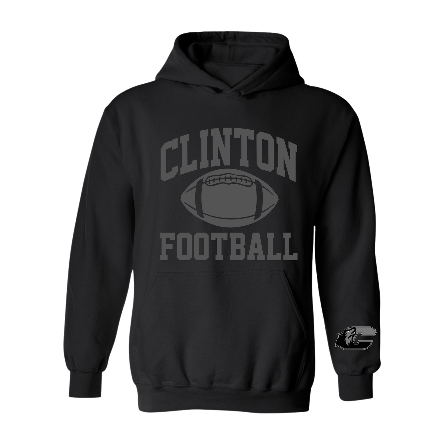 Clinton Football Dark Mode Hoodie  w/Free T-Shirt