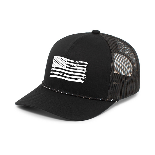 American Flag Rope Snapback Hat