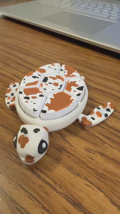 Cowhide Turtle 3D Print Click Fidget