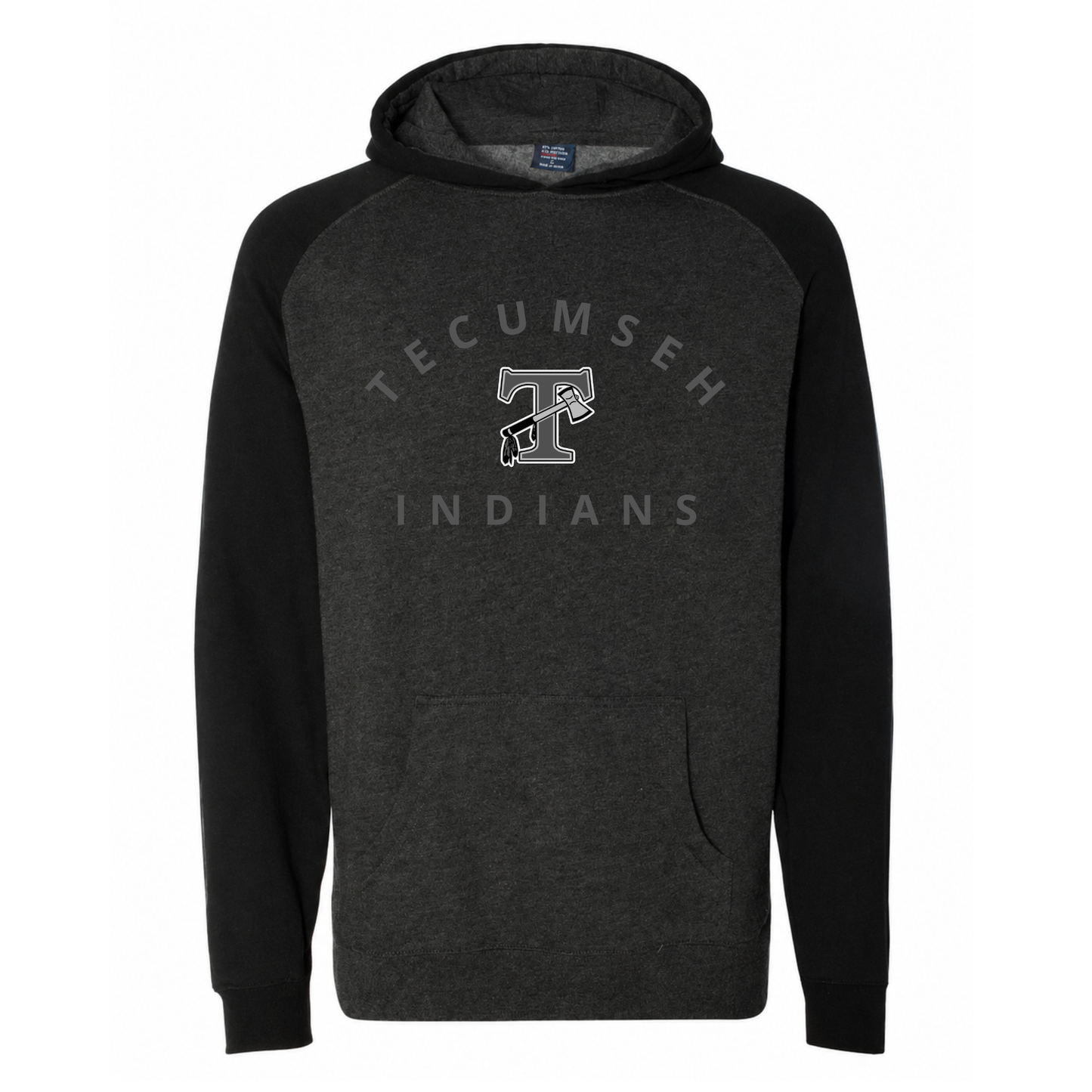 Dark Mode Tecumseh Indians Raglan Hoodie